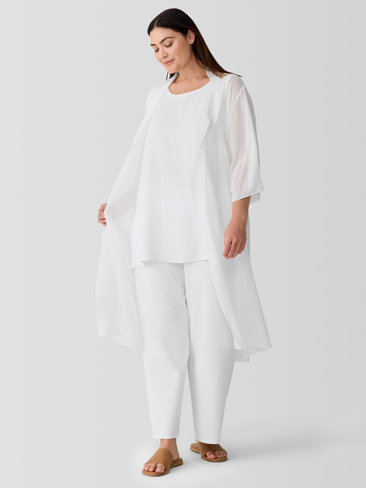 Sheer Silk Georgette High Collar Jacket - Eileen Fisher Outlet
