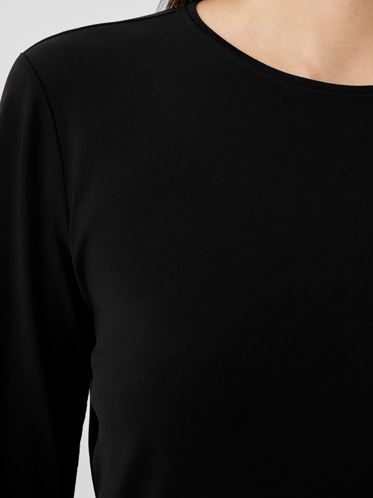 Stretch Silk Jersey Crew Neck Top - Eileen Fisher Outlet