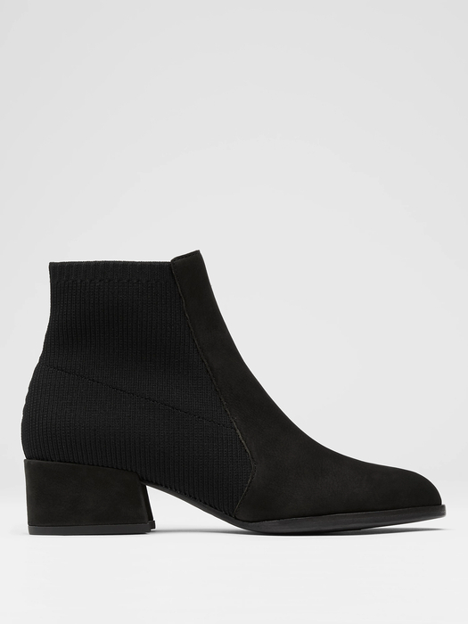 Aesop Tumbled Nubuck and Recycled Stretch Knit Bootie - Eileen Fisher Outlet