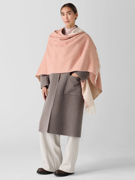 Brushed Recycled Cotton Cashmere Poncho - Eileen Fisher Outlet