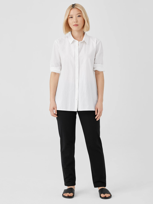 Cotton Blend Ponte Slim Pant - Eileen Fisher Outlet
