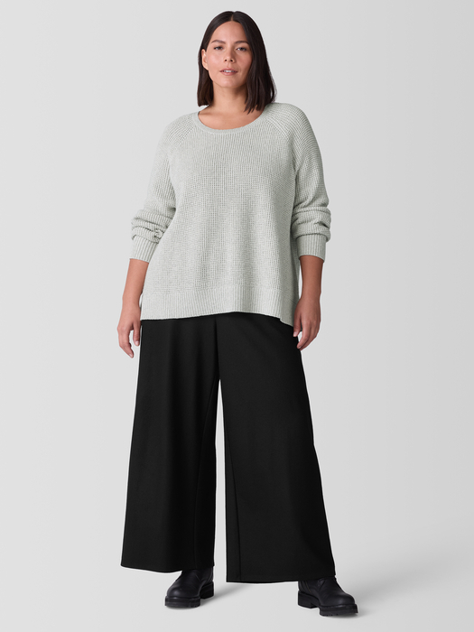 Cotton and Recycled Cashmere Thermal Crew Neck Top - Eileen Fisher Outlet