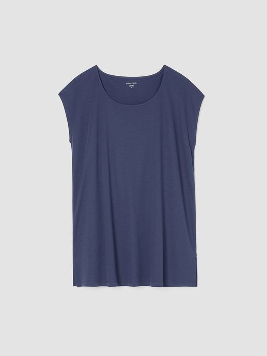 Organic Cotton Interlock Scoop Neck Sleep Tee - Eileen Fisher Outlet