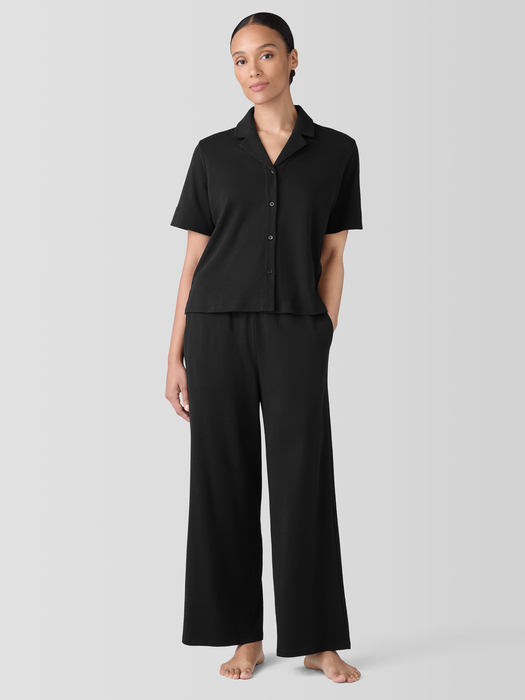 Organic Cotton Interlock Notch Collar Sleep Shirt - Eileen Fisher Outlet