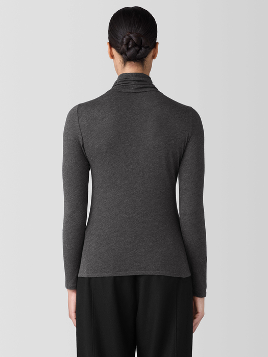 Sheer Knit Turtleneck Top - Eileen Fisher Outlet