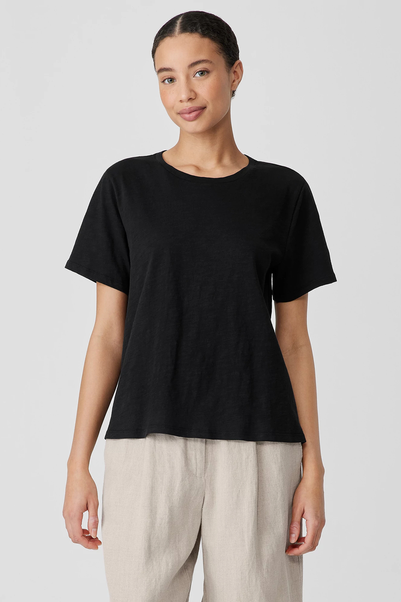 Pima Cotton Stretch Jersey Wide-Leg Pant - Eileen Fisher Outlet