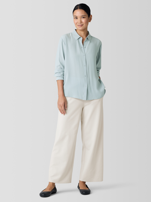 Silk Georgette Crepe Classic Collar Shirt - Eileen Fisher Outlet