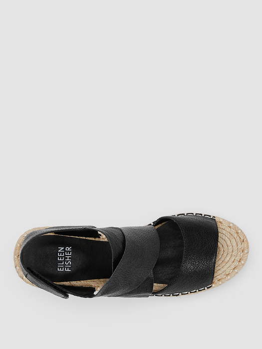 Willow Tumbled Leather Wedge Espadrille - Eileen Fisher Outlet