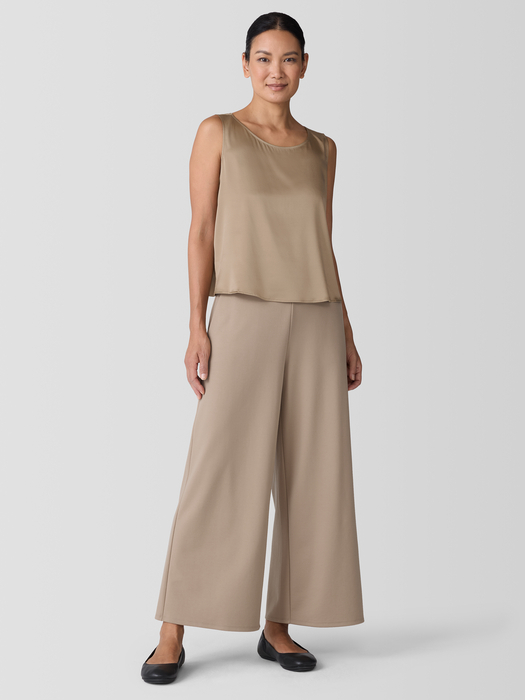 Stretch Silk Charmeuse Ballet Neck Tank - Eileen Fisher Outlet