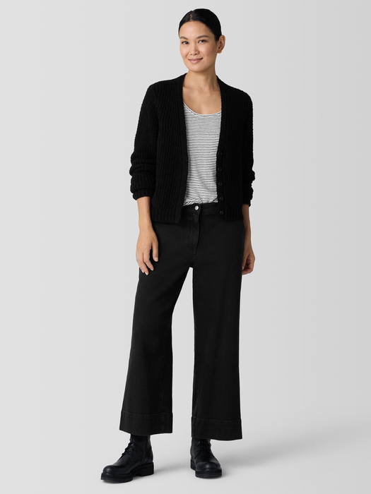 Cotton Stretch Denim Wide-Leg Jean - Eileen Fisher Outlet