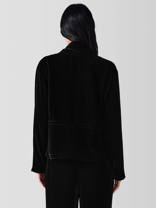 Velvet High Collar Jacket - Eileen Fisher Outlet