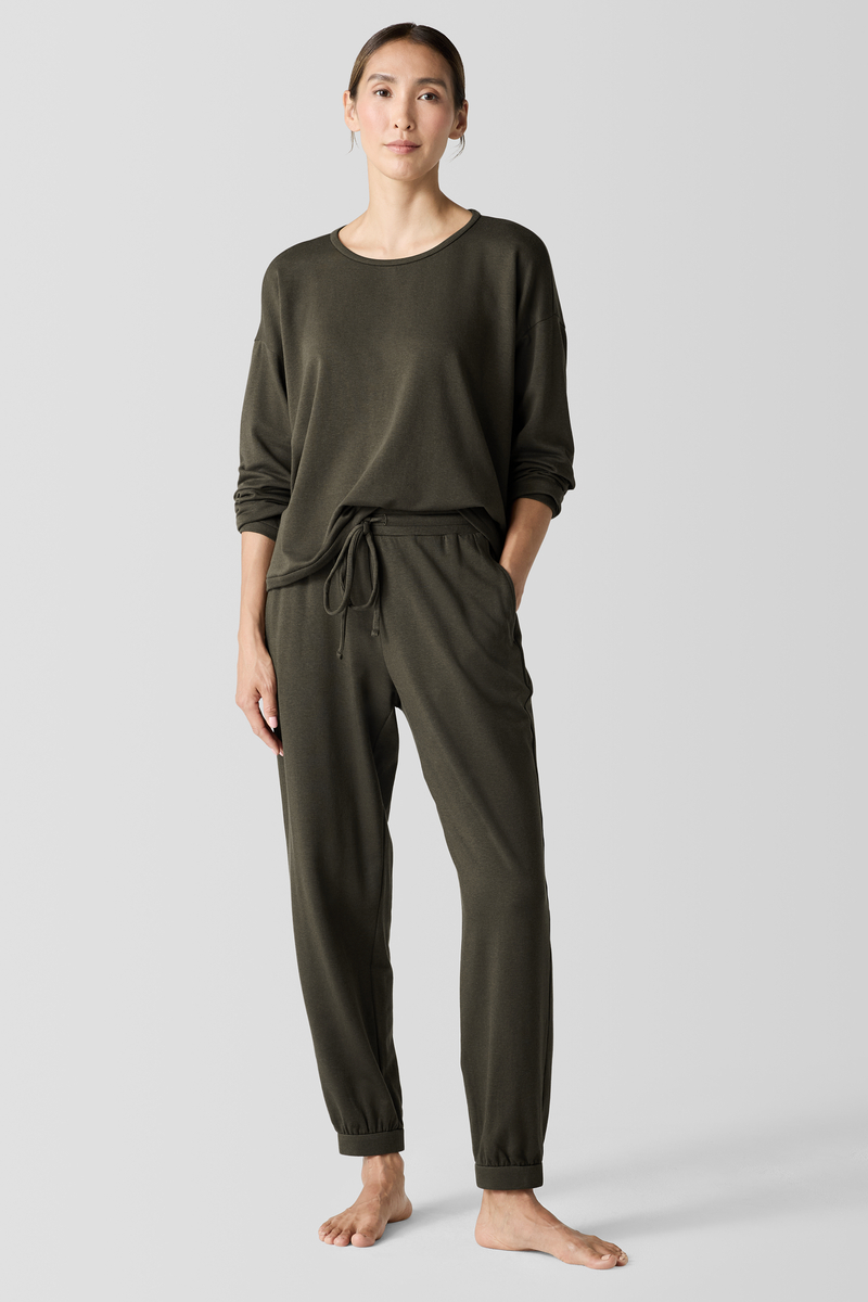 Cozy Brushed Terry Hug Funnel Neck Top - Eileen Fisher Outlet
