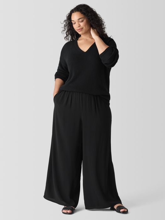 Silk Georgette Crepe Wide-Leg Pant - Eileen Fisher Outlet