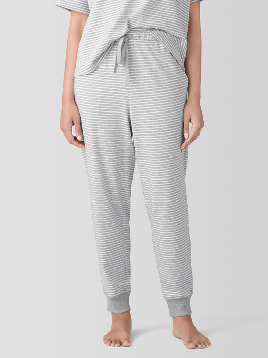 Striped Organic Cotton Interlock Jogger Sleep Pant - Eileen Fisher Outlet