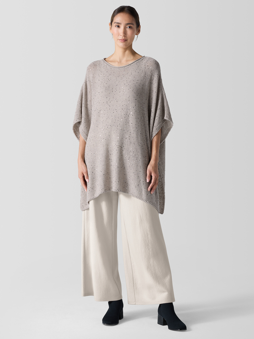 Merino Sequin Poncho - Eileen Fisher Outlet