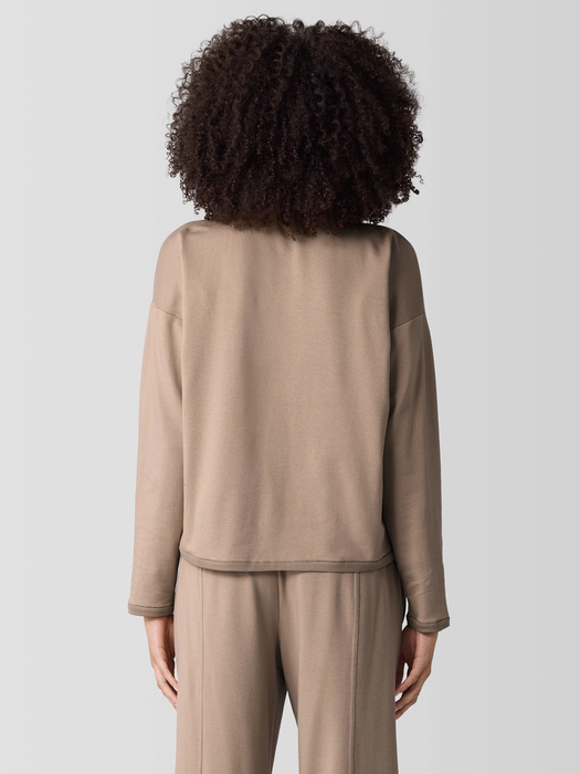 Cozy Brushed Terry Hug Box-Top - Eileen Fisher Outlet