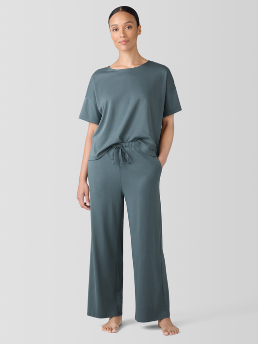 Organic Cotton Interlock Wide-Leg Sleep Pant - Eileen Fisher Outlet