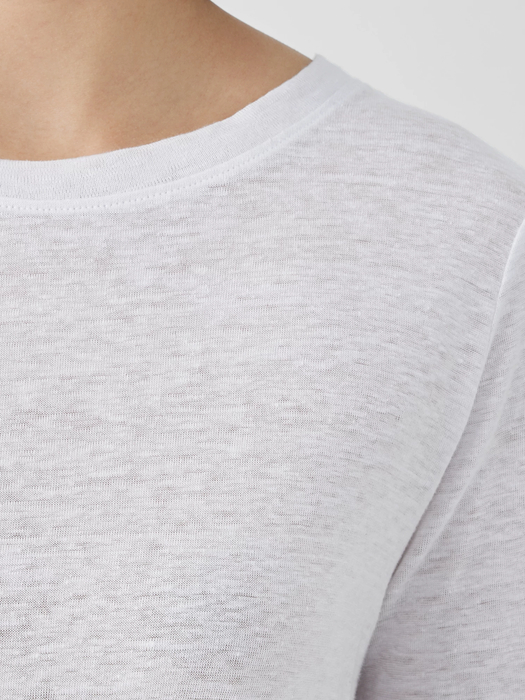 Organic Linen Jersey Crew Neck Top - Eileen Fisher Outlet