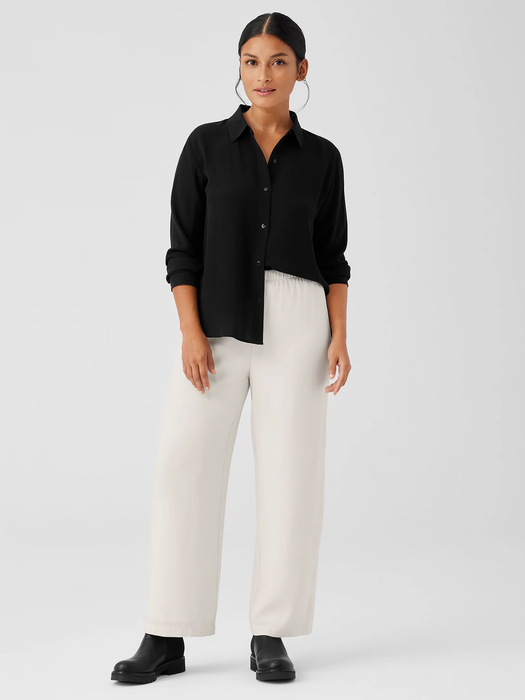 Silk Georgette Crepe Straight Pant - Eileen Fisher Outlet