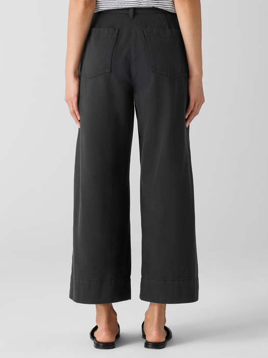 Garment-Dyed Utility Cotton Wide-Leg Pant - Eileen Fisher Outlet
