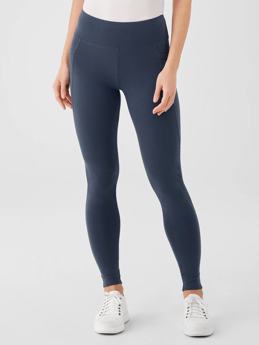 Pima Cotton Stretch Jersey High-Waisted Leggings - Eileen Fisher Outlet