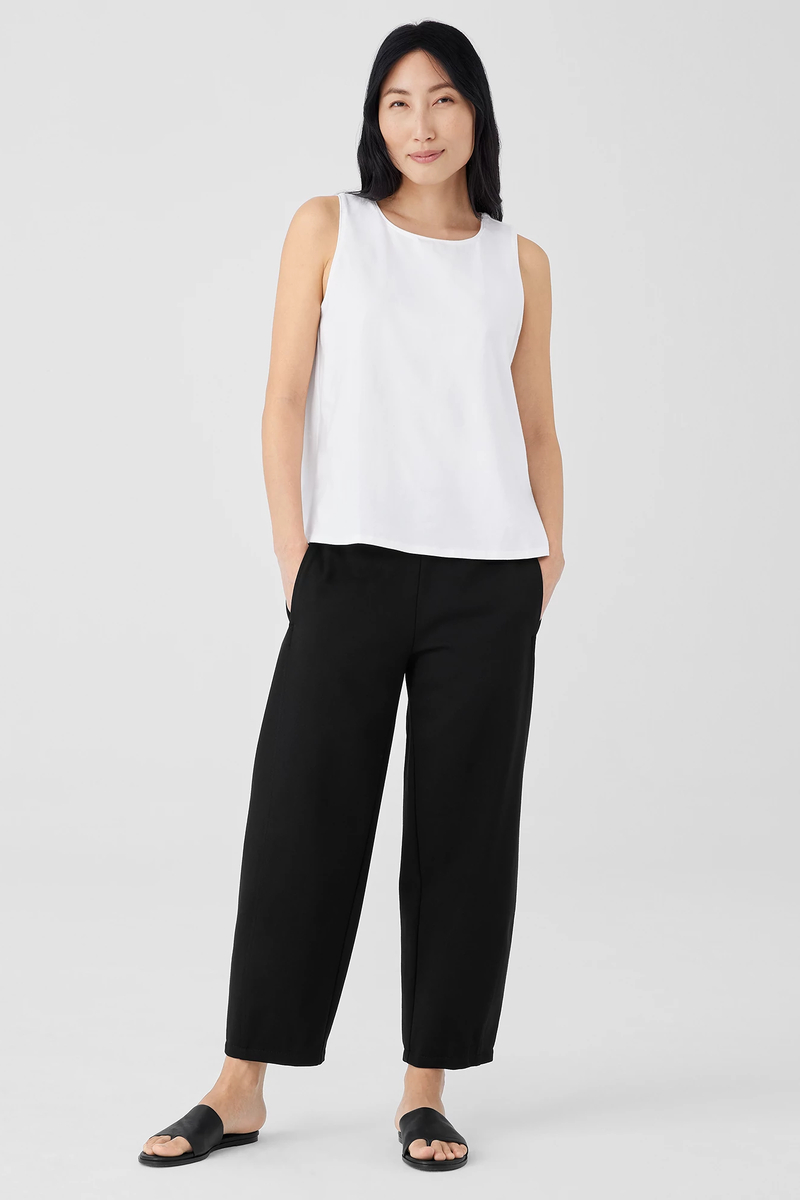 Organic Cotton Jacquard Funnel Neck Top - Eileen Fisher Outlet