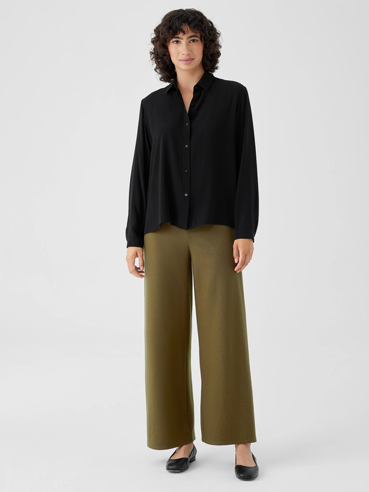 Silk Georgette Crepe Classic Collar Shirt - Eileen Fisher Outlet