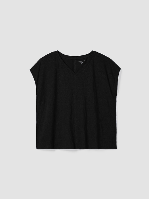 Organic Linen Jersey V-Neck Tee - Eileen Fisher Outlet