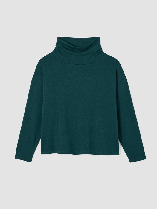 Cozy Brushed Terry Hug Funnel Neck Top - Eileen Fisher Outlet
