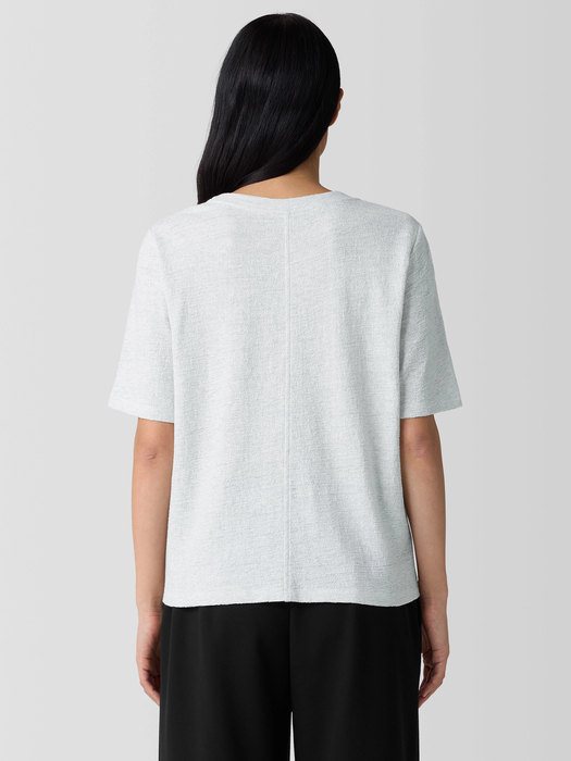 Organic Cotton Jacquard Crew Neck Top - Eileen Fisher Outlet