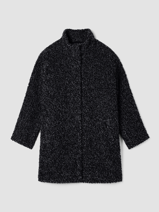 Curly Alpaca Stand Collar Coat - Eileen Fisher Outlet