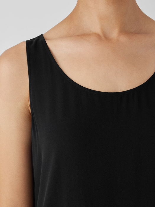 Silk Georgette Crepe Scoop Neck Tank - Eileen Fisher Outlet