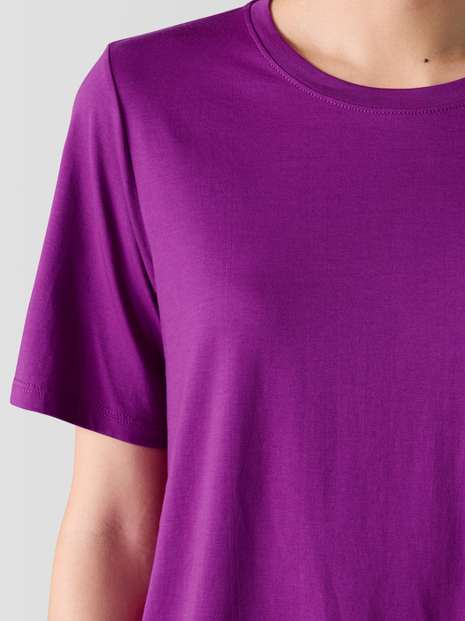 Organic Pima Cotton JerseyRound Neck Tee - Eileen Fisher Outlet