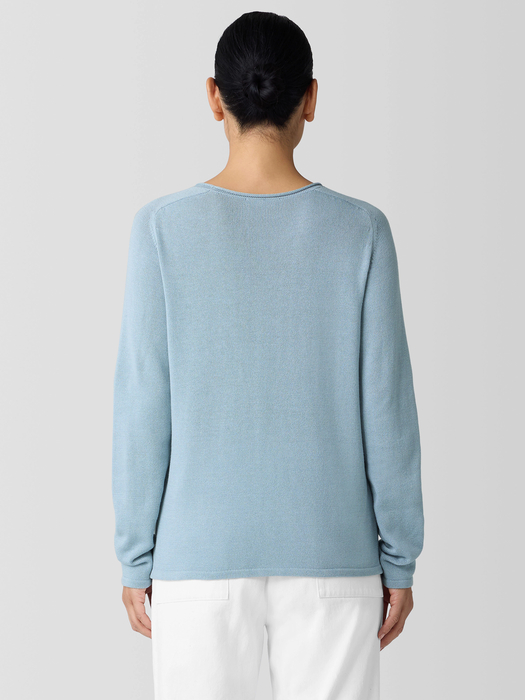 Peruvian Cotton BlendCrew Neck Top - Eileen Fisher Outlet