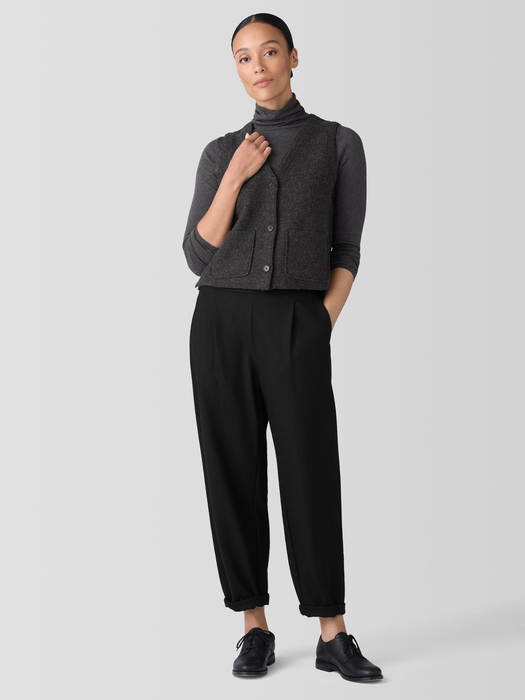 Lightweight Boiled Wool Vest in Regenerative Wool - Eileen Fisher Outlet