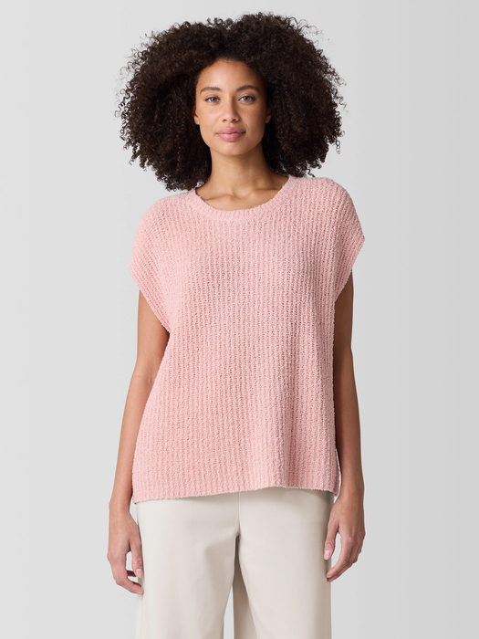 Cotton Fluff Crew Neck Vest - Eileen Fisher Outlet