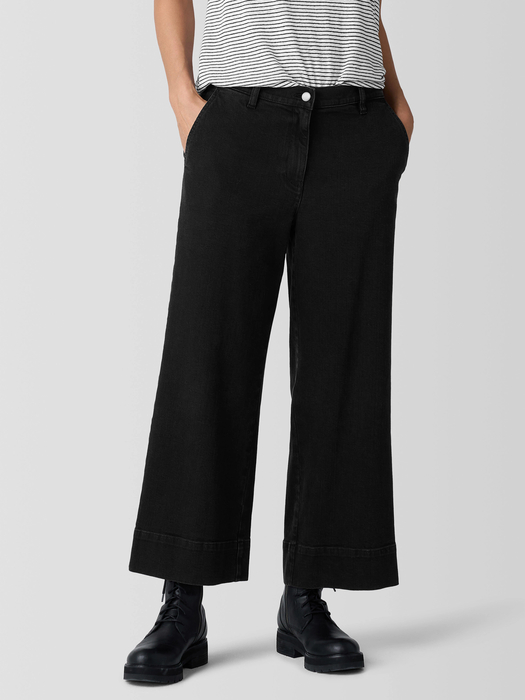Cotton Stretch Denim Wide-Leg Jean - Eileen Fisher Outlet