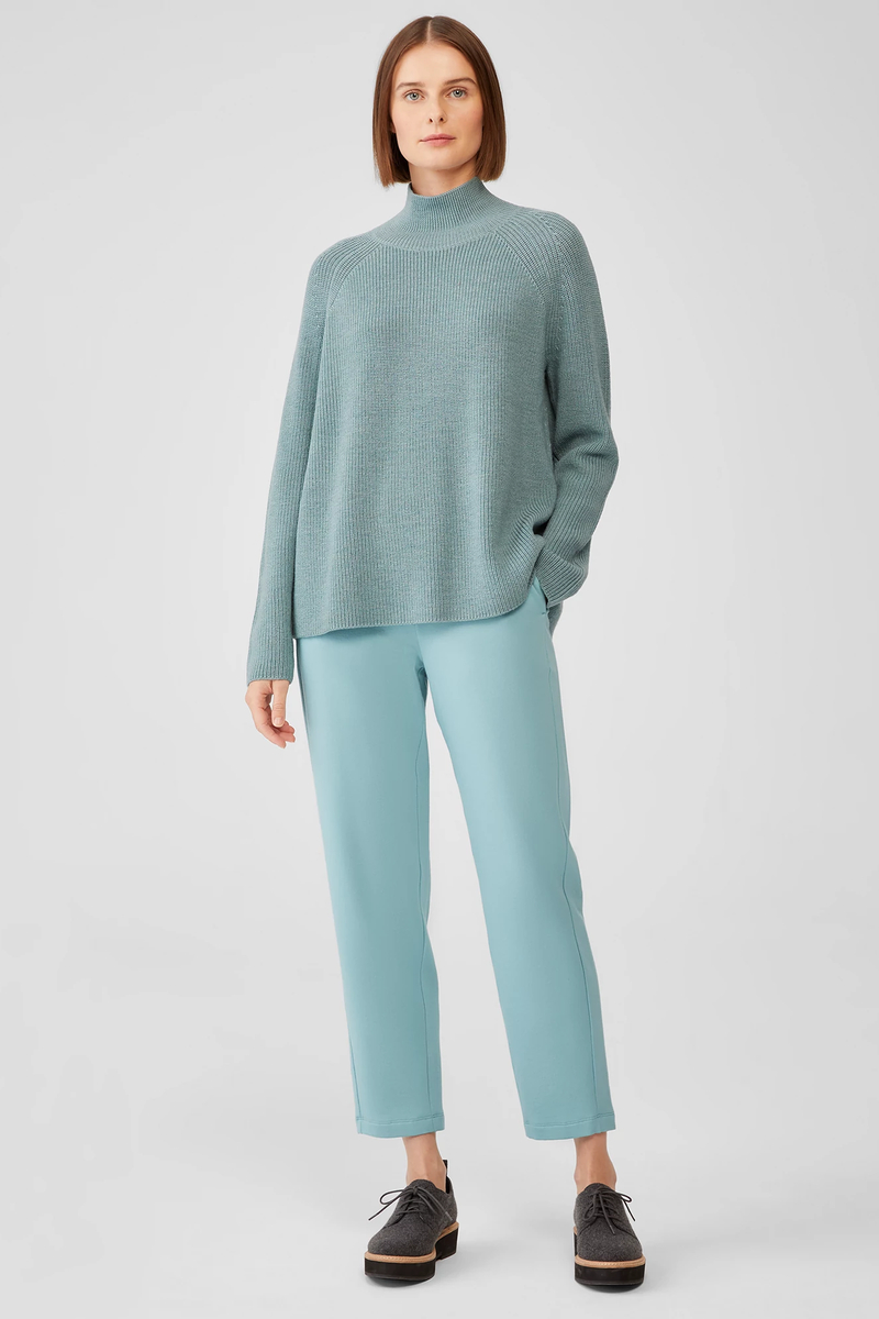 Cozy Brushed Terry Hug Funnel Neck Top - Eileen Fisher Outlet