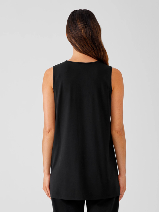 Stretch Jersey Knit V-Neck Tank - Eileen Fisher Outlet