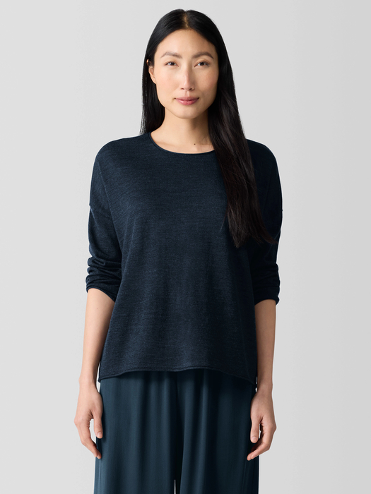 Fine Merino Box-Top in Regenerative Wool - Eileen Fisher Outlet