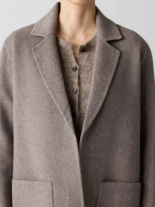 Doubleface Wool Cloud Notch Collar Coat - Eileen Fisher Outlet