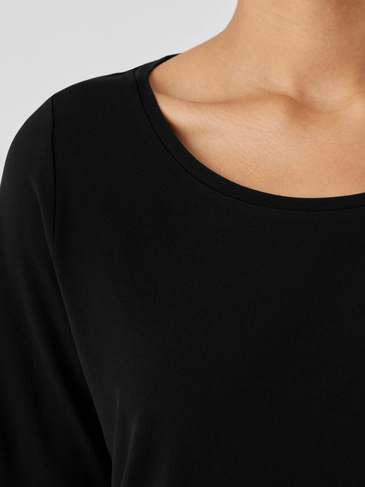 Stretch Silk Jersey Scoop Neck Top - Eileen Fisher Outlet
