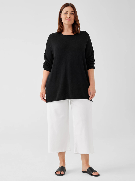 Peruvian Cotton Blend Crew Neck Top - Eileen Fisher Outlet