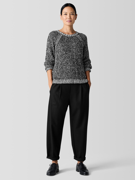 Peruvian Organic Cotton Boucle Crew Neck Top - Eileen Fisher Outlet