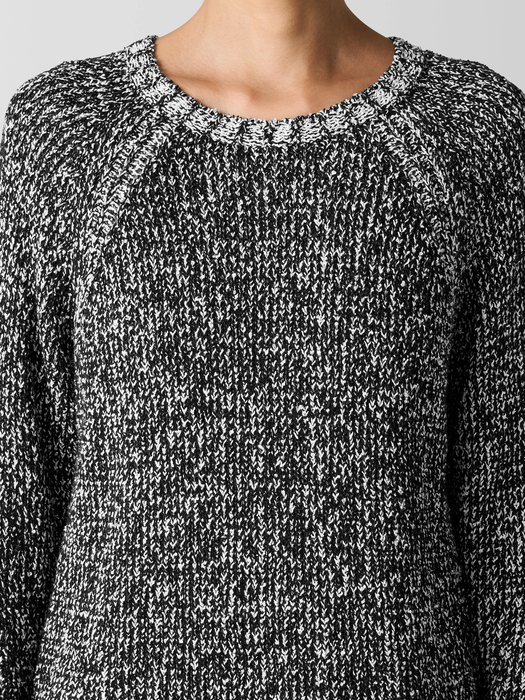 Peruvian Organic Cotton Boucle Crew Neck Top - Eileen Fisher Outlet