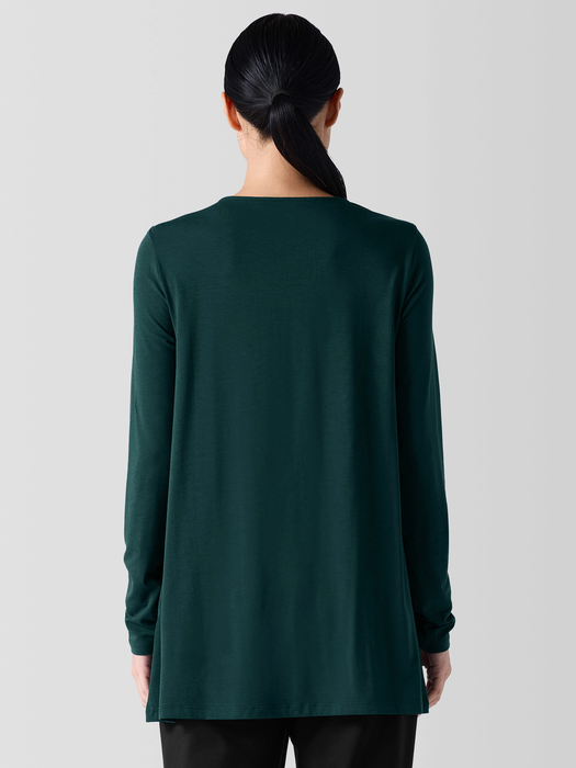 Fine Jersey V-Neck Long Top - Eileen Fisher Outlet