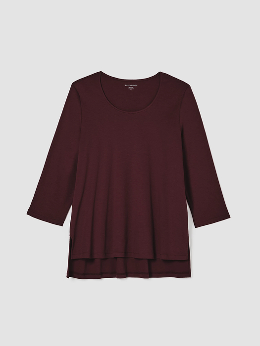 Cozy Organic Cotton Interlock U-Neck Top - Eileen Fisher Outlet