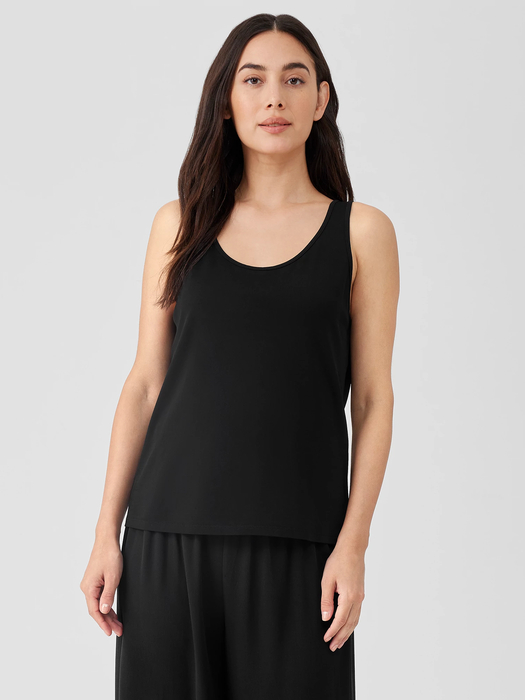 Stretch Silk Jersey Scoop Neck Tank - Eileen Fisher Outlet