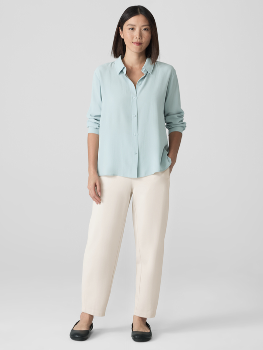 Silk Georgette Crepe Classic Collar Shirt - Eileen Fisher Outlet