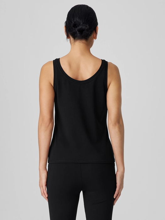 Pima Cotton Stretch Jersey Scoop Neck Tank - Eileen Fisher Outlet